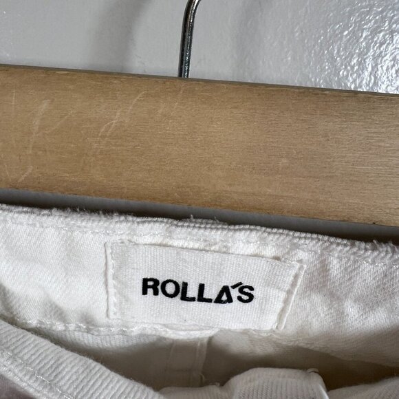 Rolla's Original High Rise Straight Jeans Size 23 White Distressed Denim - Picture 9 of 12